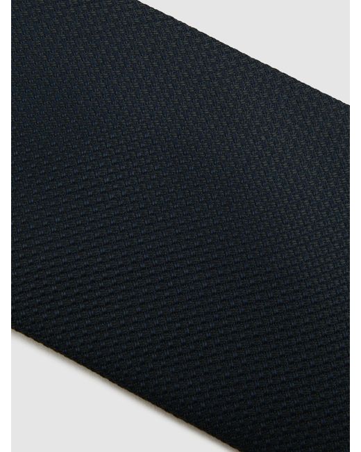 Reiss Blue Ceremony - Navy Textured Silk-blend Tie, One for men