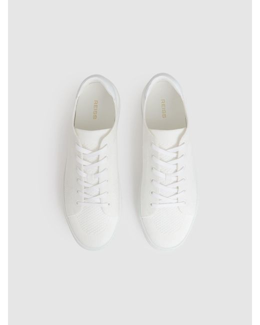 Reiss White Finleyted Low-Top Trainers for men