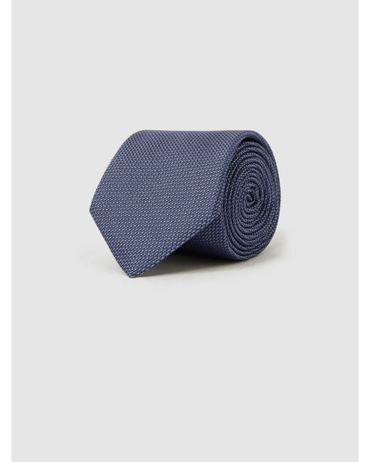 Reiss Ceremony - Airforce Blue Textured Silk Tie, One for men