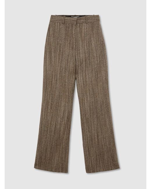 ATELIER Black Wool-Blend Textured Wide-Leg Trousers