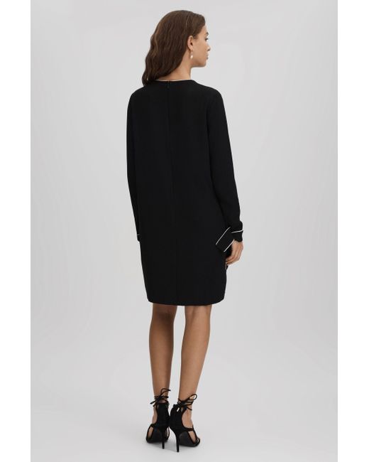 Reiss Eloise - Black Shift Mini Dress