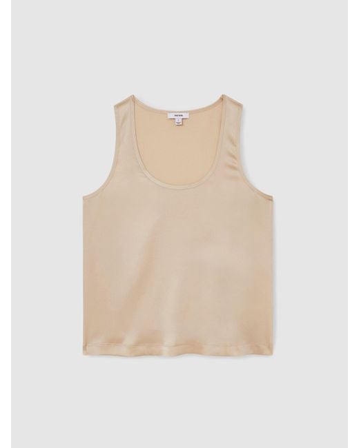 Reiss Natural Silk-Front Cami Top
