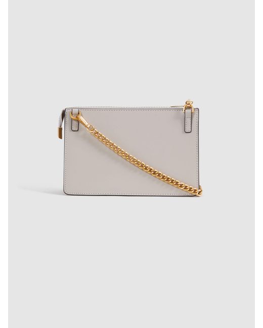 Reiss Natural Leather Chain Crossbody Bag