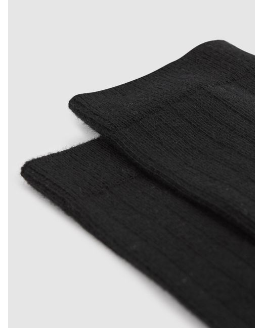 Reiss Black Felicia Loafer Socks Cotton Ribbed