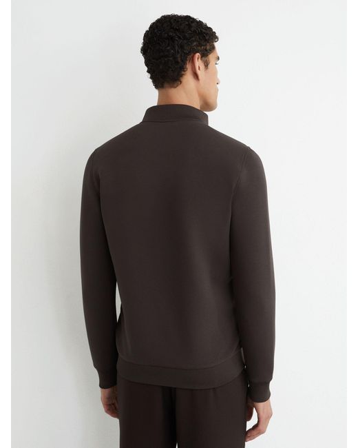 Reiss Black Hybrid Quilt And Interlock Zip Jacket for men
