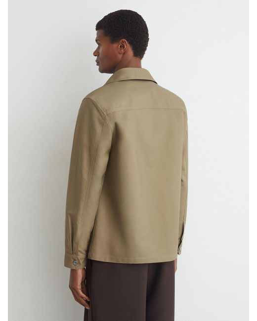 Reiss Natural Cotton-Twill Four-Pocket Overshirt for men