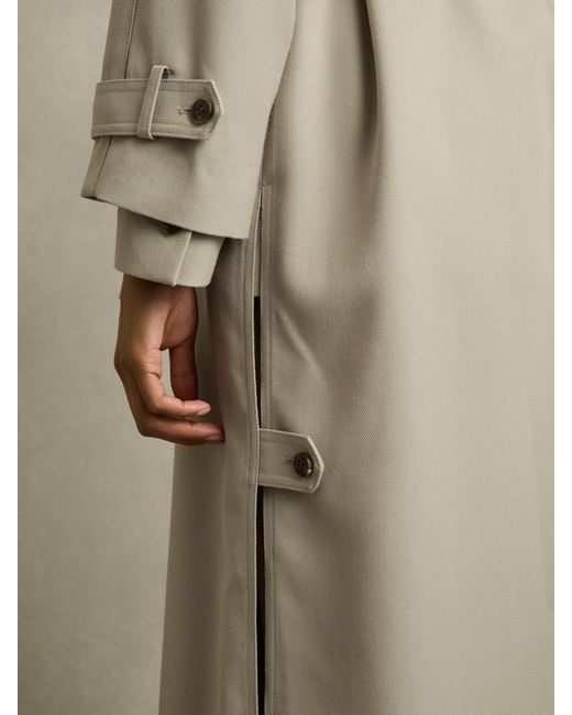 Reiss Natural Wool-Blend Double-Breasted Trench Coat