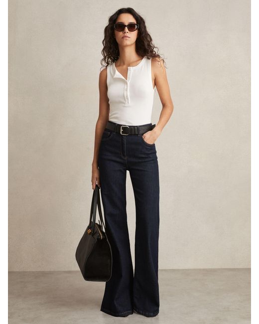Reiss White Button Placket Vest