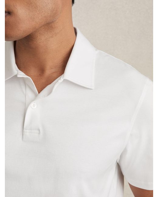 Reiss White Air-Water Cotton Polo Shirt for men