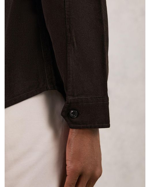Reiss Black Kai - Brown Cotton Corduroy Twin-pocket Overshirt, 2x-large for men