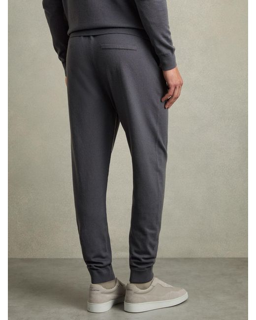 Reiss Gray Billings - Blackened Blue Merino-blend Stretch Joggers, L for men