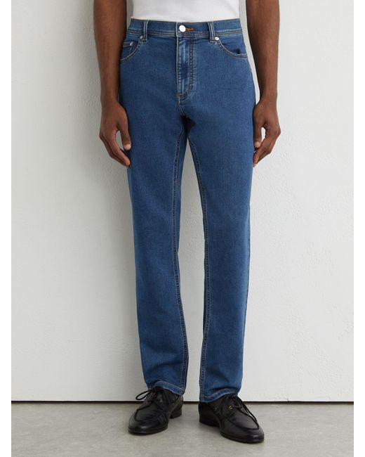 Reiss Blue Soft-Stretch Straight-Leg Jeans for men