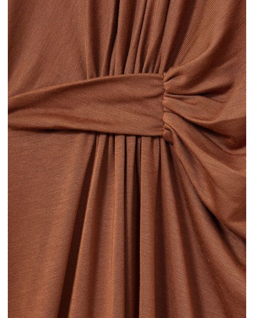 Reiss Natural Petite Draped Jersey Midi Dress