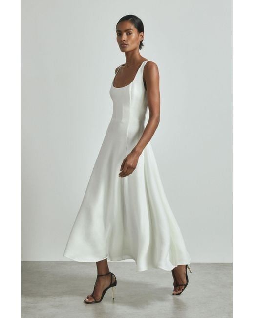 ATELIER White Textured Corset Detail Maxi Dress