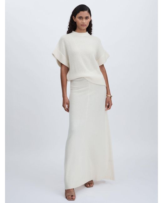 Madeleine Thompson White Wool-Cashmere Maxi Skirt
