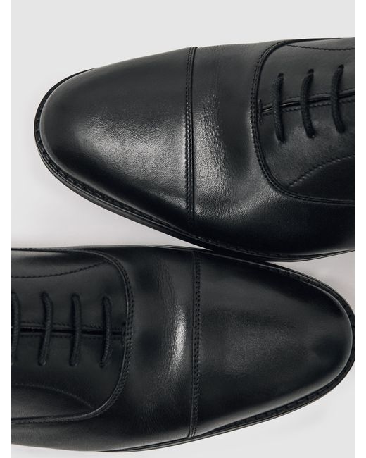 Reiss Black Leather Lace Up Oxford Shoes for men