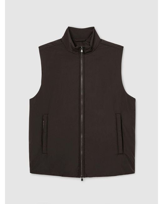 Reiss Blue Technical Padded Zip-Through Gilet for men