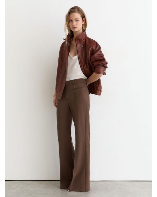Reiss Claude - Mocha Brown High Rise Flared Trousers, Us 0 L