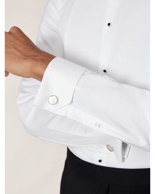 Reiss White Marcel Slim Fit Cotton Double-Cuff Dinner Shirt for men