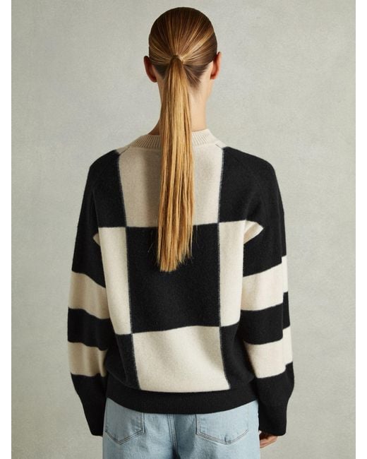 Reiss Gray Becki Jumper Wool Colourblock