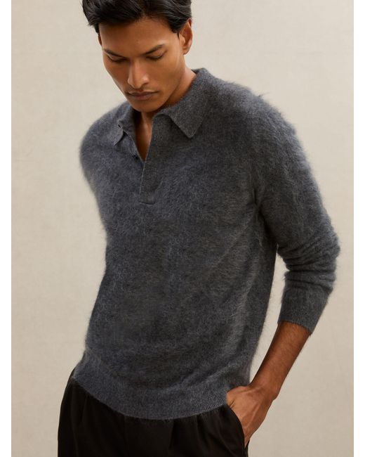 Reiss Multicolor Atelier Brushed-Cashmere Polo Jumper for men