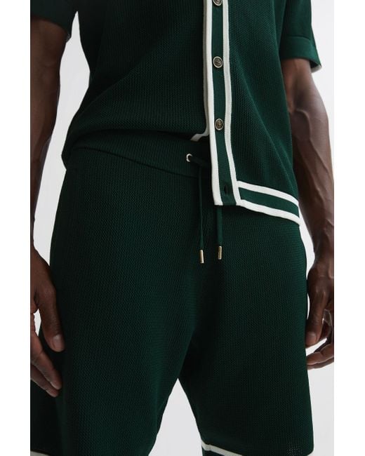 Reiss Andre - Dark Green | Ché Knitted Drawstring Shorts for men