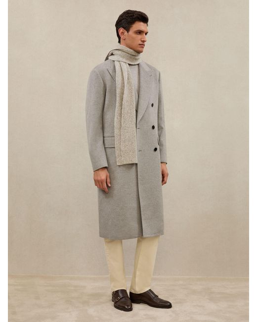 Reiss Natural Db - Atelier Soft Grey Tycho Db Atelier Cashmere Double-breasted Overcoat, M for men