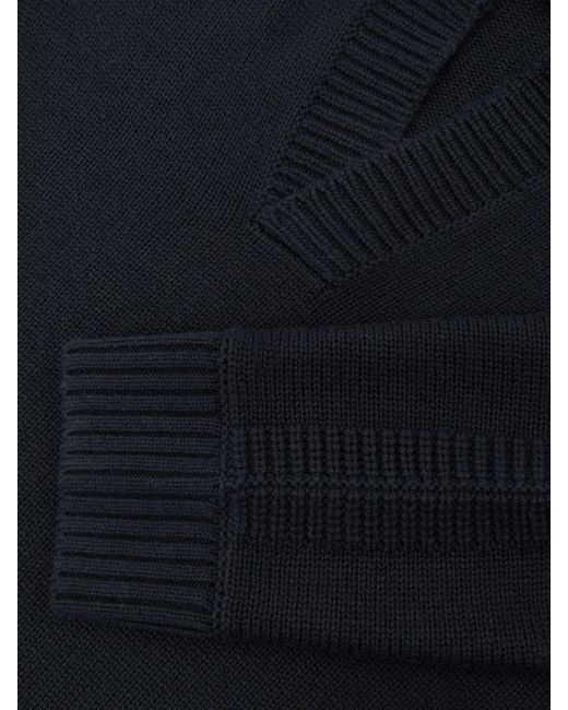 Reiss Blue Wool-Blend Open-Collar Jumper for men