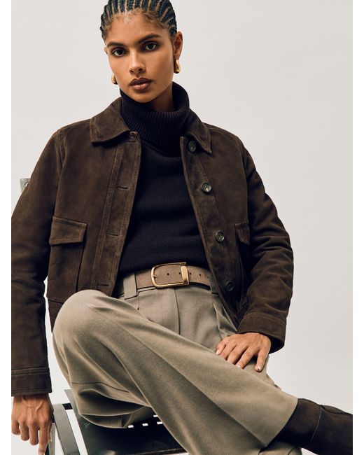 Reiss Natural Suede Half Keeper Belt