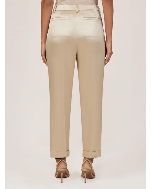 Reiss Natural Satin Tapered Trousers