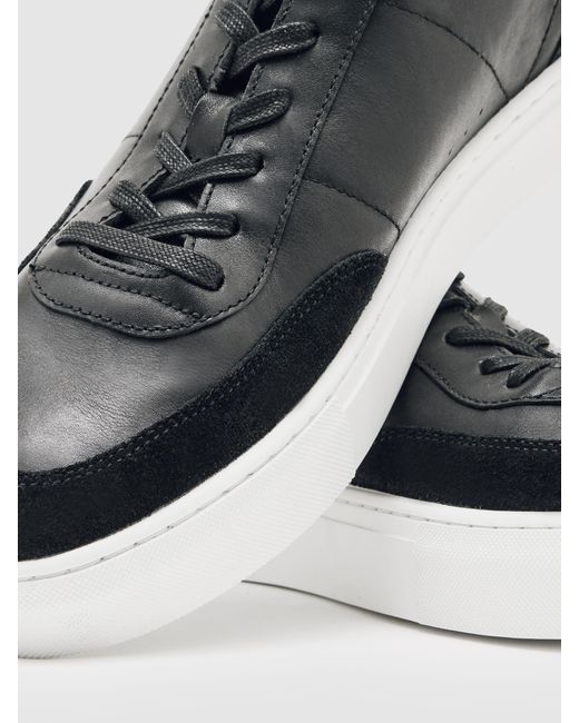 Reiss White Bonded-Leather Low-Top Trainers for men