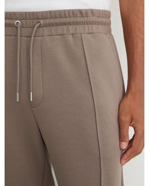 Reiss White Premium Interlock Cuffed Joggers for men