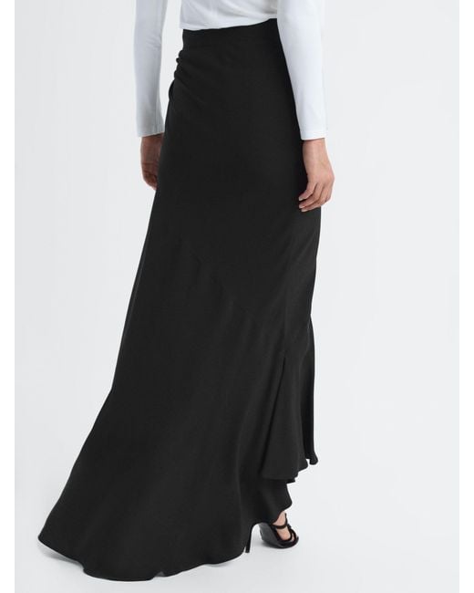 Reiss Black High Rise Fitted Maxi Skirt