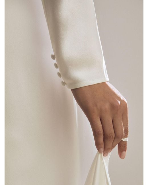 Reiss White Clemence Atelier Duchess Satin Bridal Maxi Dress