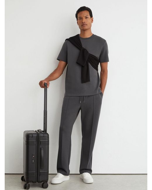 Reiss Gray Sueded Interlock Jersey Modern-Fit T-Shirt for men
