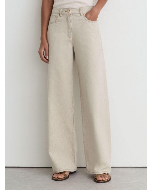 Reiss Natural Wide-Leg Jeans With Hemp