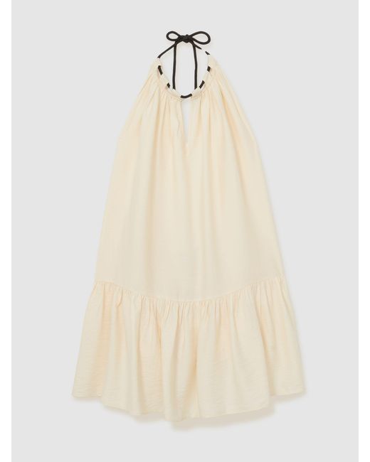 Reiss Natural Halterneck Beach Cover-Up Swing Dress