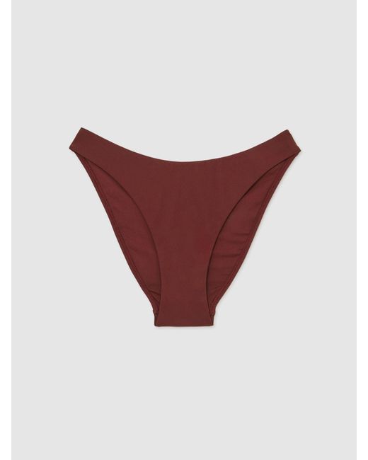 Reiss Brown Fixed-Side High-Leg Bikini Bottoms