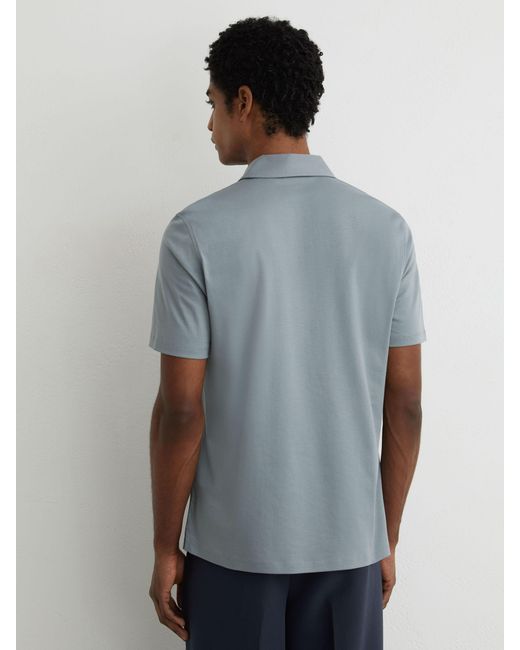 Reiss Gray Air-Water Cotton Polo Shirt for men