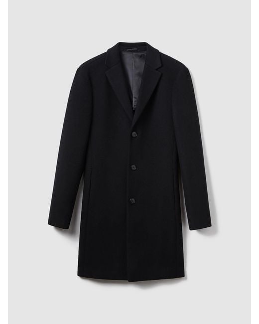 Reiss Blue Gable - Navy Single Breasted Overcoat, S for men