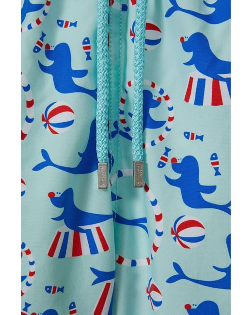 Vilebrequin Blue Printed Drawstring Swim Shorts for men