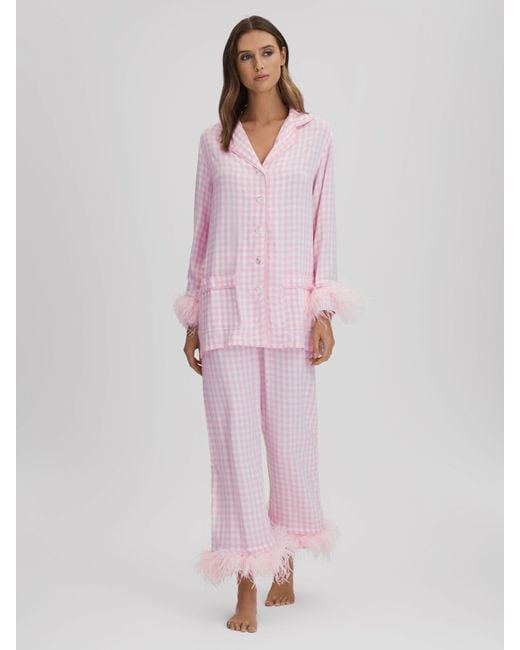 Sleeper Pink Detachable Feather Pyjama Set