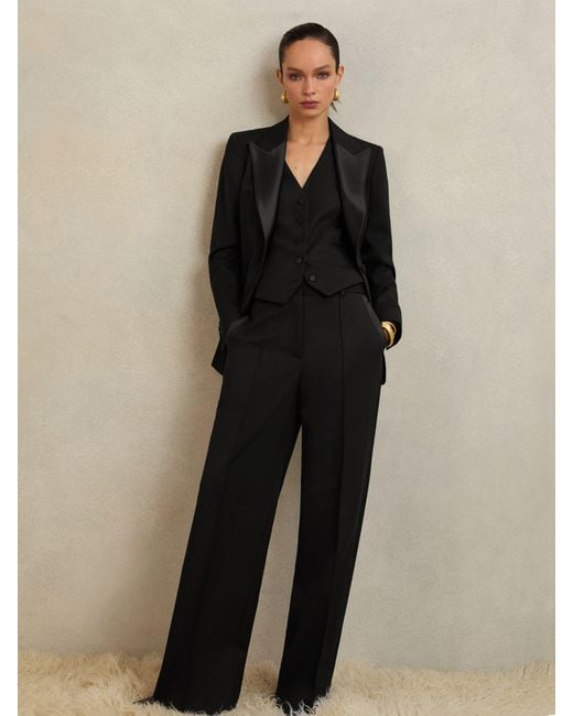 Reiss Black Petite Atelier Single-Breasted Tuxedo Blazer