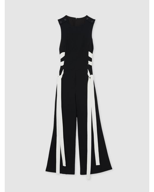 Reiss Natural Lace-Up Side Wide-Leg Jumpsuit
