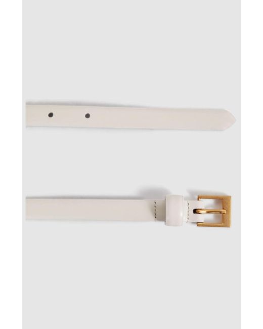 Reiss Holly - Off White Thin Leather Belt, S