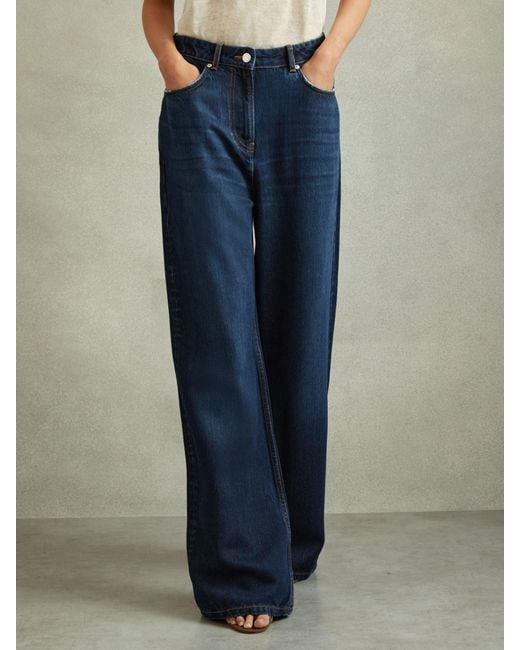 Reiss Blue Lightweight Blend Relaxed Jeans