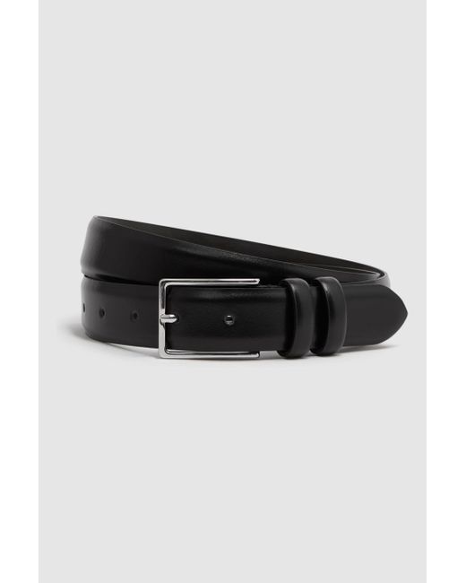 Reiss Dante - Black Smooth Leather Belt for men