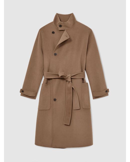Reiss Natural Wool-Blend Blindseam Belted Overcoat for men