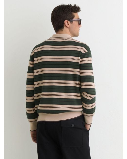 Reiss Multicolor Rugby-Stripe Half-Button Jumper for men