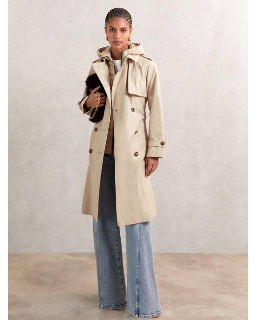 Reiss Natural Hooded Insert Trench Coat